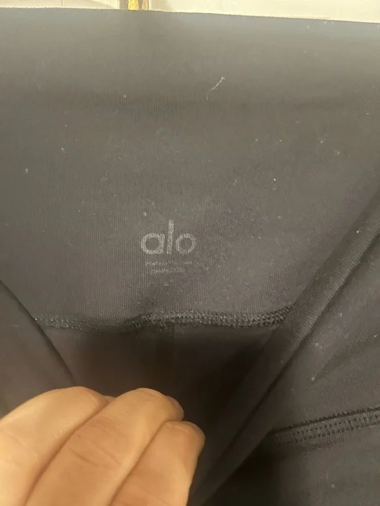 ALO Yoga Black High-Waist Moto Ribbed Leggings - Picture 6 of 7